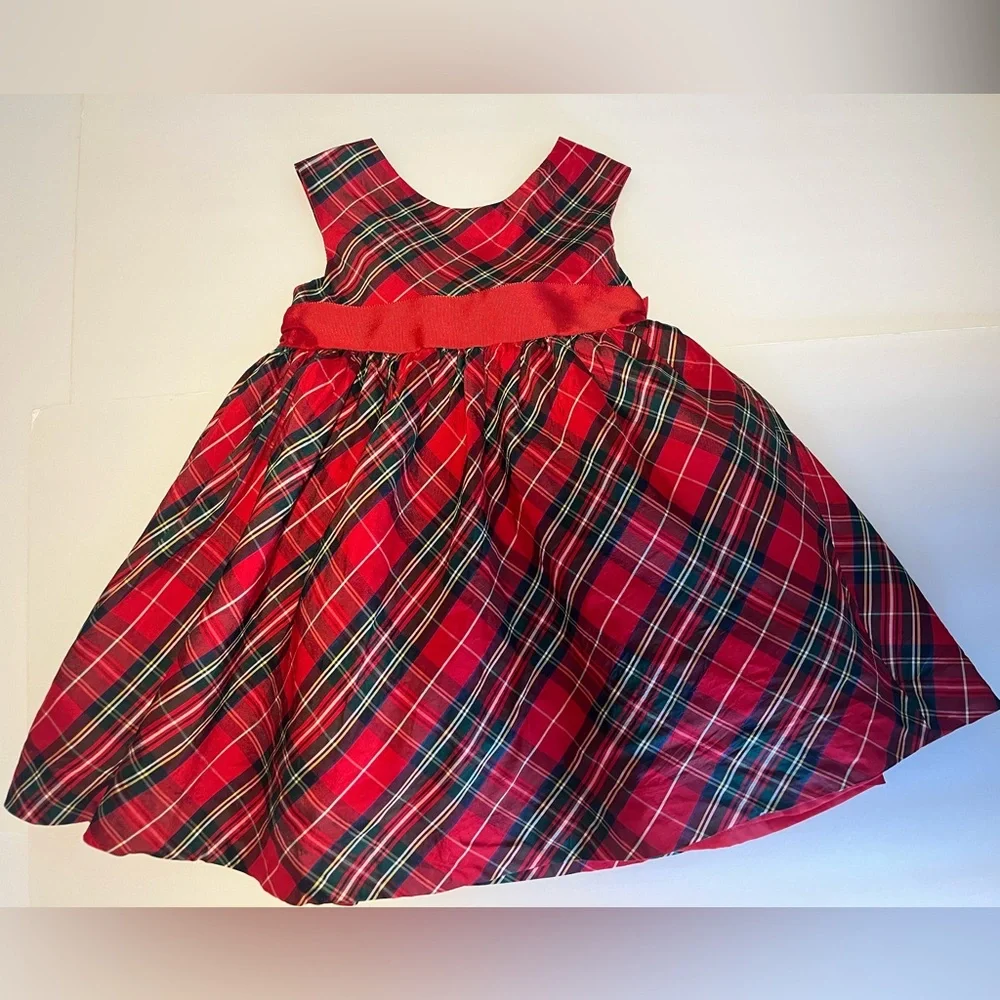Janie‎ and Jack Dress Sz 2T Tartan Red & Green Party Christmas Holiday